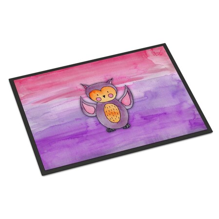 Carolines Treasures 24 x 36 in. Pink & Purple Owl Watercolor Indoor or Outdoor Mat BB7428JMAT